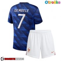 Otroške Nogometnih dresov Francija Ousmane Dembele #7 Domači SP 2026 Kratki rokavi (+ hlače)